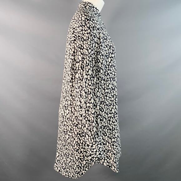 IRO Size 4 Black White Rayon Animal Print Two Pockets Shirt - Picture 3 of 8